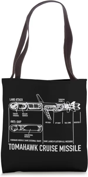 Tomahawk Cruise Missile Blueprint Infographic Diagram Tote Bag