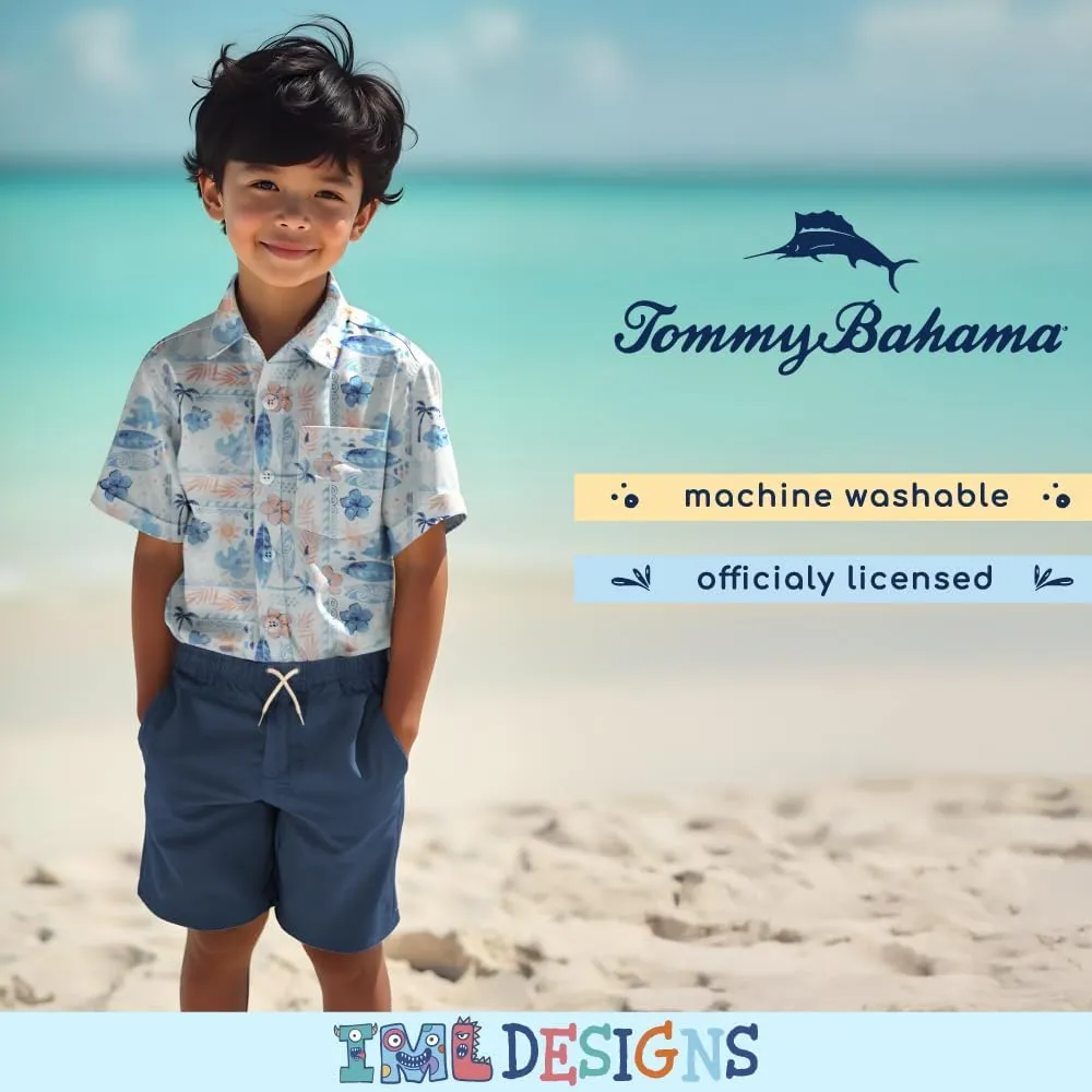 Tommy Bahama Boys Hawaiian Button Down Short Sleeve Shirt & Elastic Waist Shorts Set, Casual 2-Piece Summer Outfit for Kids
