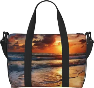 Travel Duffel Bags Personal Item Bag Carry on Luggage Bag Training Handbag Lightweight Waterproof Sports Gym Bag Beach Sunrise Weekender Bag for Women Men
