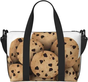 Travel Duffel Bags Personal Item Bag Carry on Luggage Bag Training Handbag Lightweight Waterproof Sports Gym Bag Food Chocolate Chip Biscuits Weekender Bag for Women Men