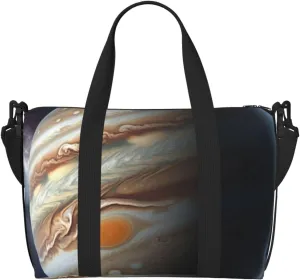 Travel Duffel Bags Personal Item Bag Carry On Luggage Bag Training Handbag Lightweight Waterproof Sports Gym Bag Jupiter Landscape Weekender Bag for Women Men, Black, One Size, Travel Duffle