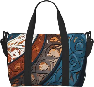 Travel Duffel Bags Personal Item Bag Carry on Luggage Bag Training Handbag Lightweight Waterproof Sports Gym Bag Spiral and Curve Patterns Weekender Bag for Women Men
