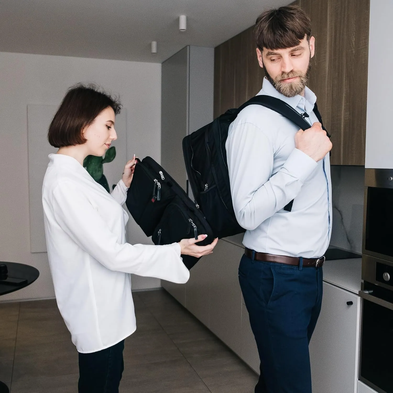 Trilogy Double Pack - World class multiple use backpack - expands into a weekender bag - splits into two seperate bags - handles two 17” laptops and two tablets (Black)