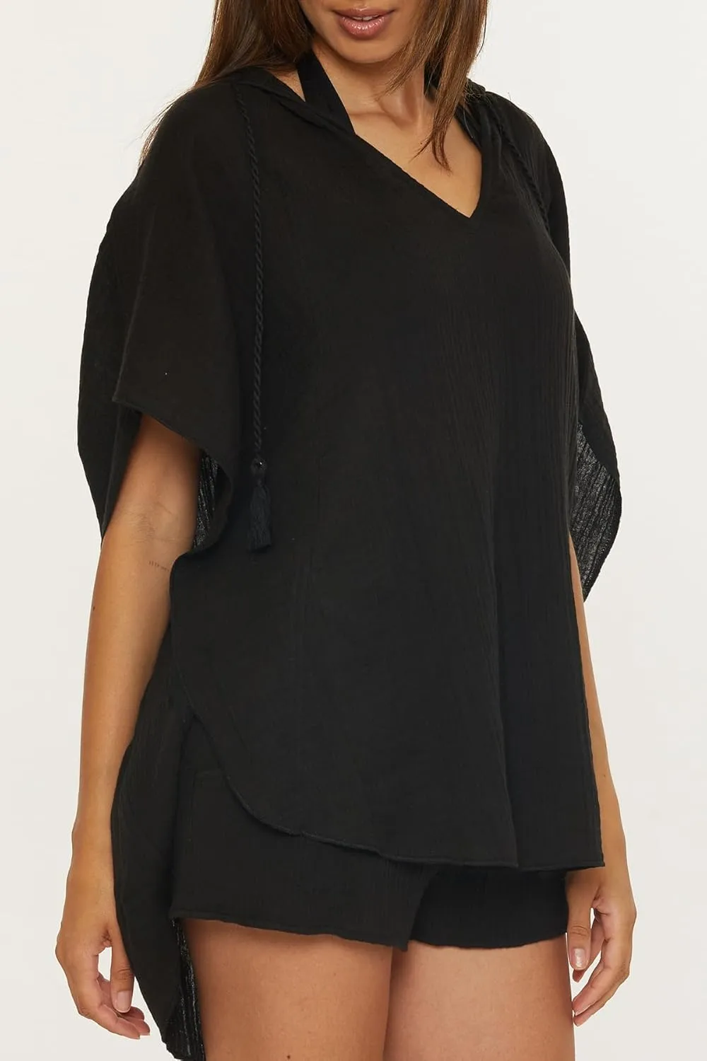 Trina Turk Women's Standard Serene Poncho, V-Neck, Casual, Pull On, Beach Cover Ups