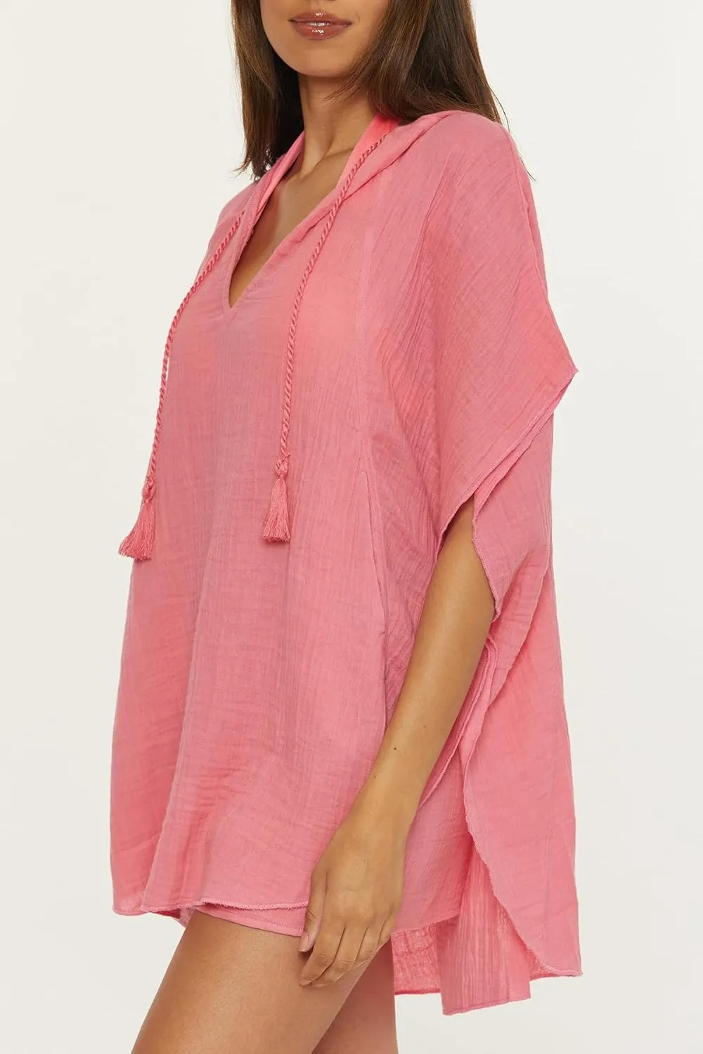 Trina Turk Women's Standard Serene Poncho, V-Neck, Casual, Pull On, Beach Cover Ups