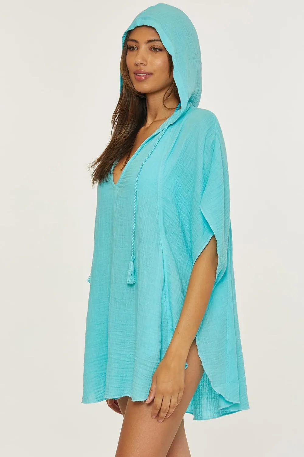 Trina Turk Women's Standard Serene Poncho, V-Neck, Casual, Pull On, Beach Cover Ups