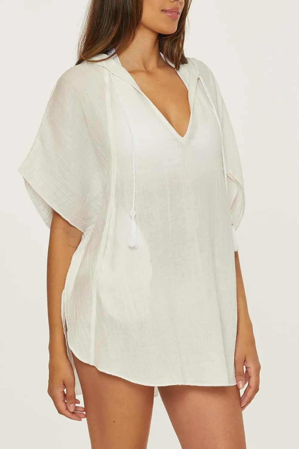 Trina Turk Women's Standard Serene Poncho, V-Neck, Casual, Pull On, Beach Cover Ups