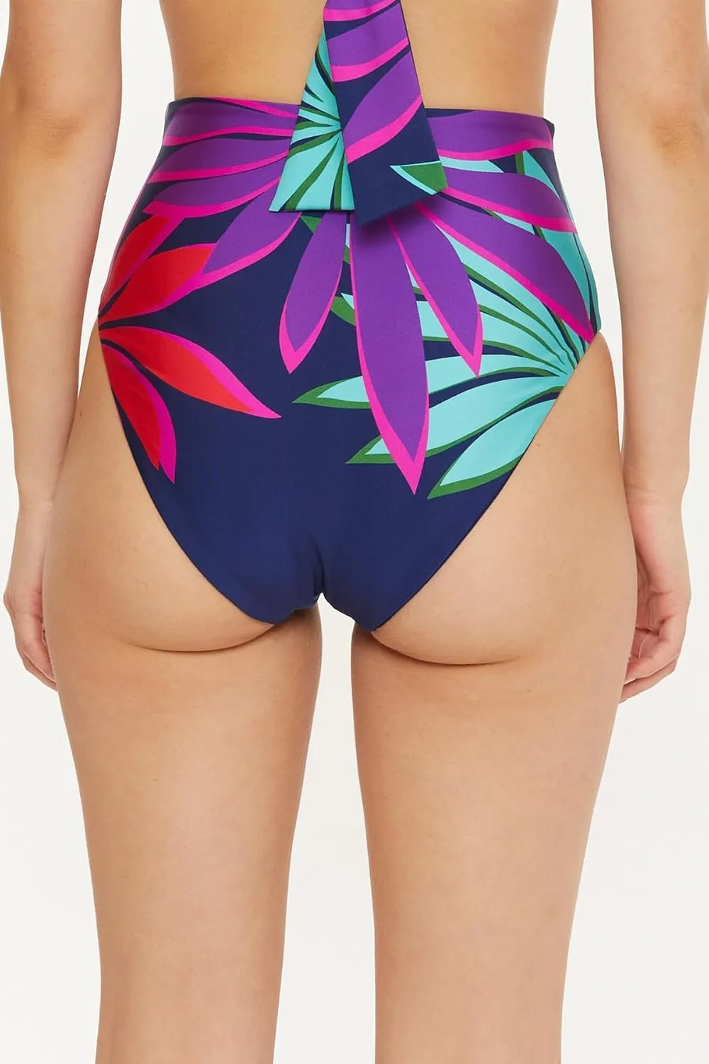 Trina Turk Women's Standard Wailea High Waisted Bikini Bottom, Cheeky Coverage, Swimwear Separates