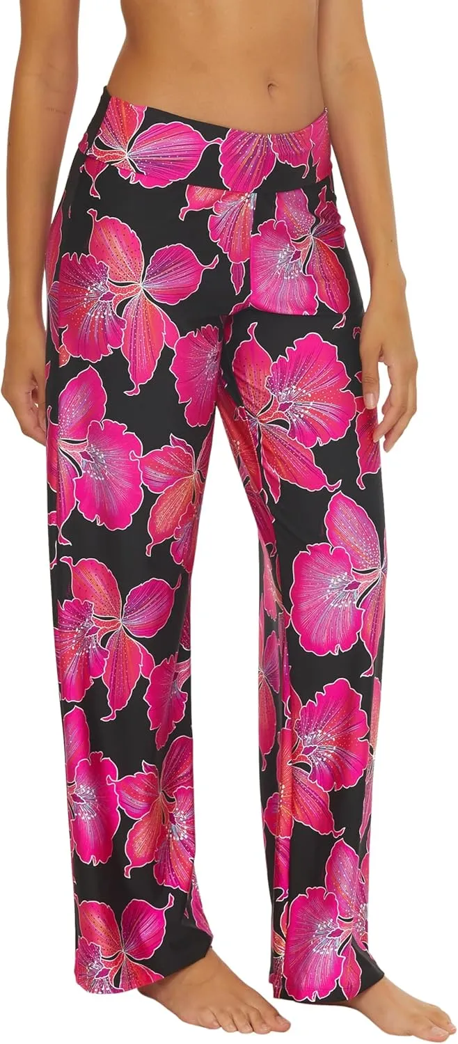 Trina Turk womens Swim Pants, Casual, Wide Leg, Beach Cover Ups for Women