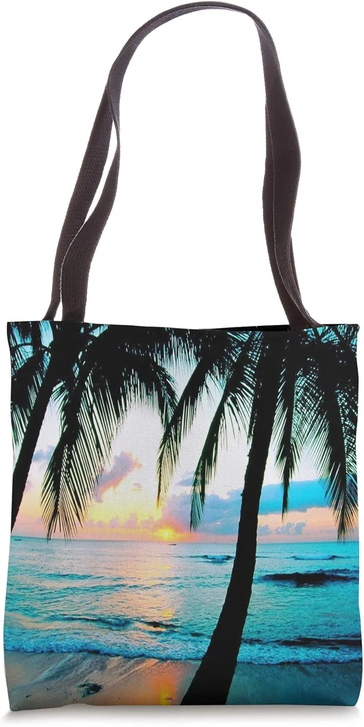 Tropical Beach for Swimmers and Surfers Tote Bag