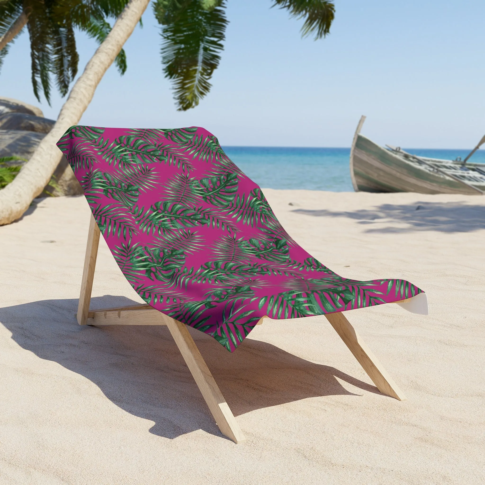Tropical Bliss Pink Beach Towel