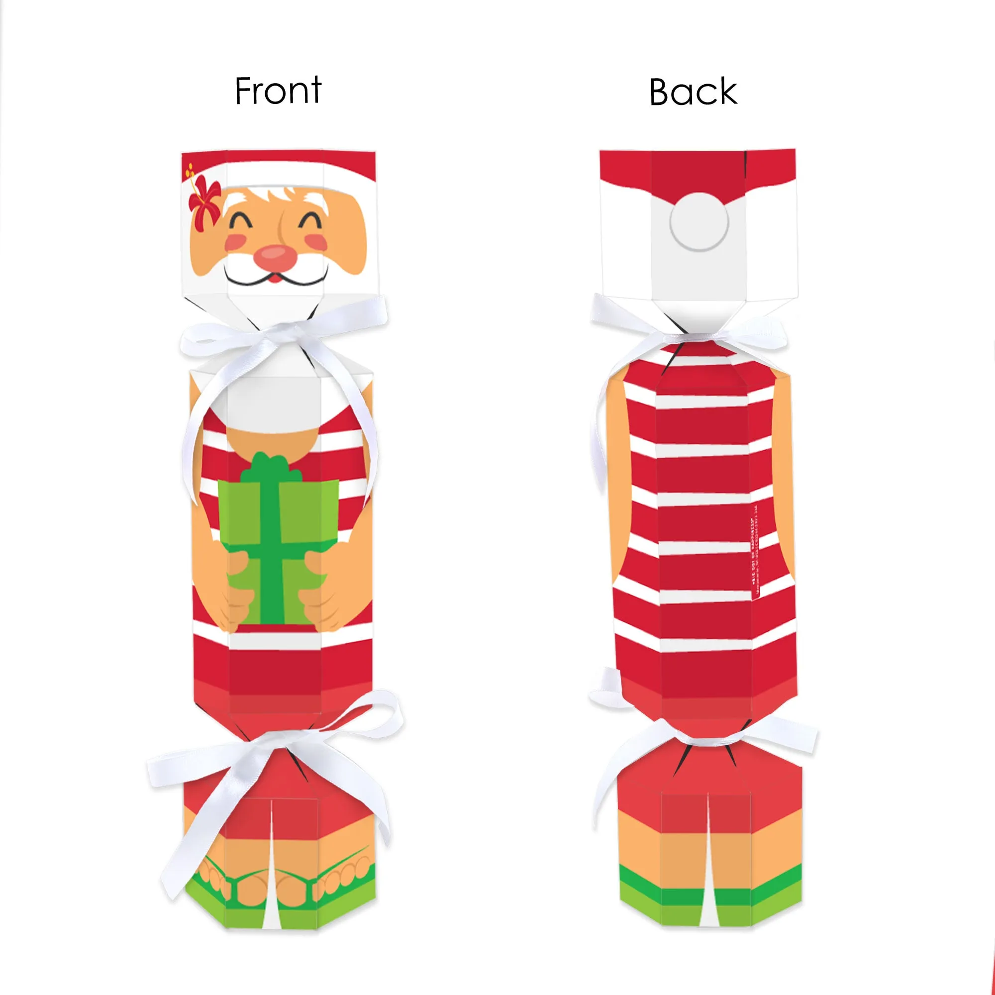 Tropical Christmas - No Snap Beach Santa Holiday Party Table Favors - DIY Cracker Boxes - Set of 12