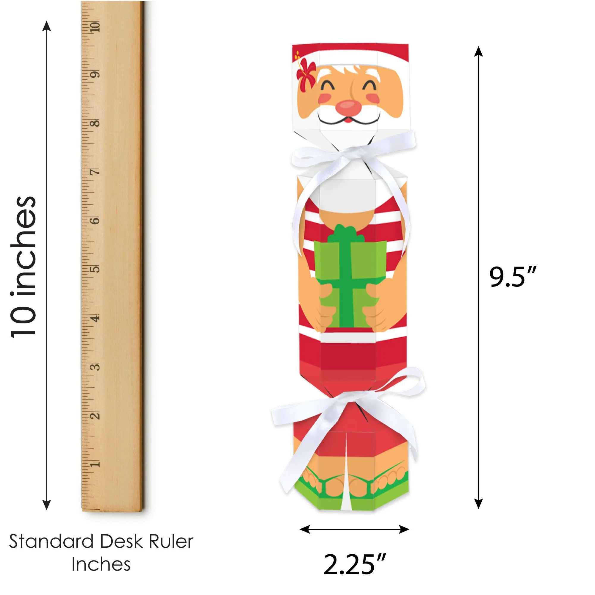 Tropical Christmas - No Snap Beach Santa Holiday Party Table Favors - DIY Cracker Boxes - Set of 12