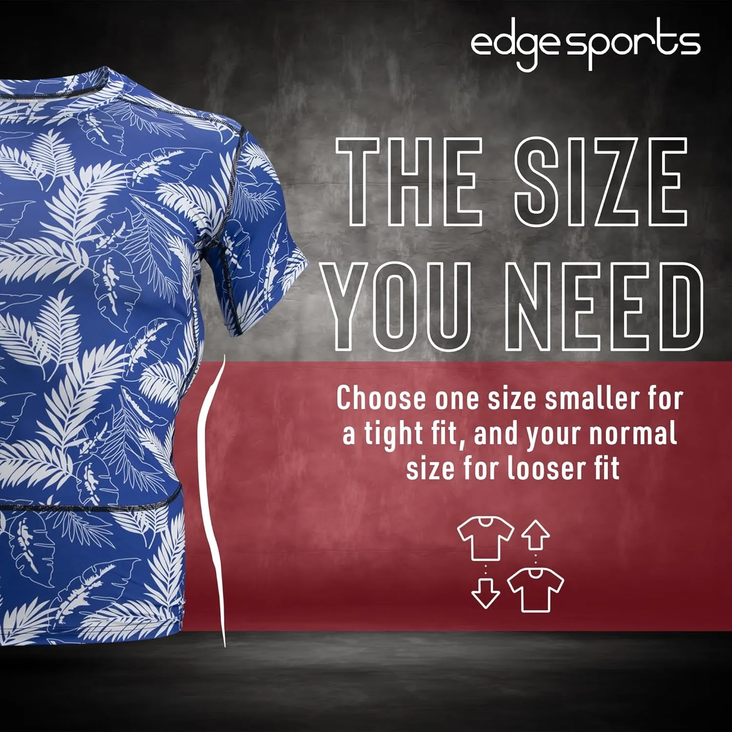 Tropical Compression Shirt for Men Short Sleeve - Swim Shirt, Rash Guard, Gym Undershirt