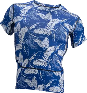 Tropical Compression Shirt for Men Short Sleeve - Swim Shirt, Rash Guard, Gym Undershirt