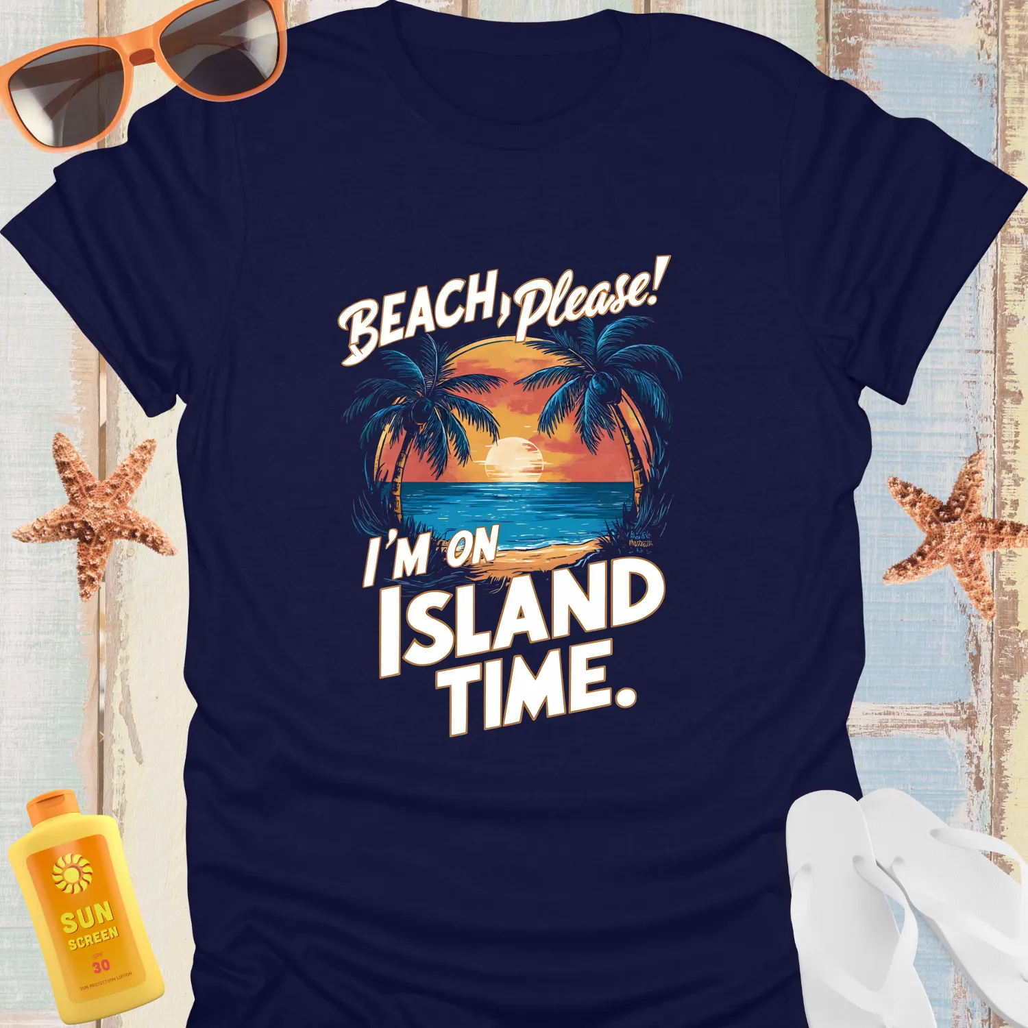 Tropical Island Sunset Beach Tshirt Island Time Vibes