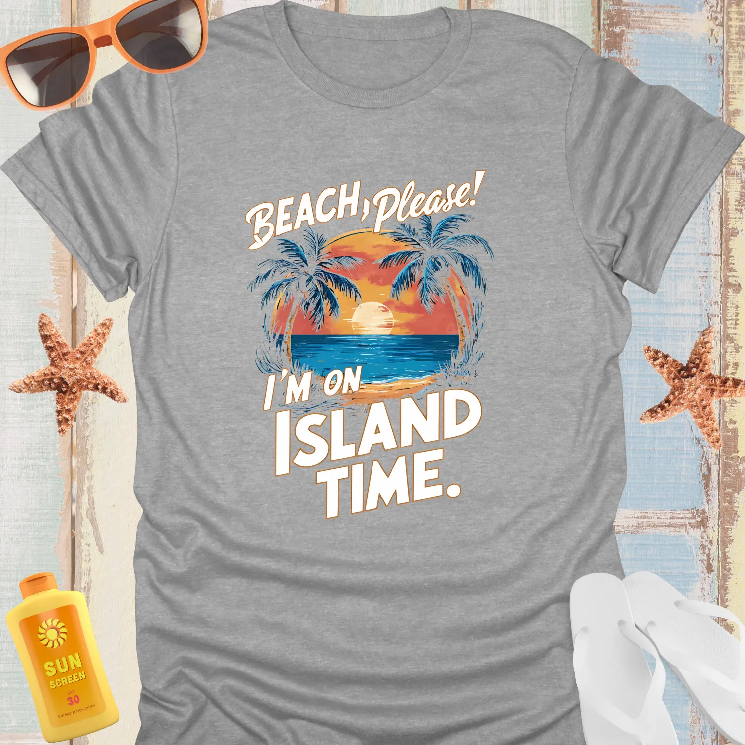 Tropical Island Sunset Beach Tshirt Island Time Vibes