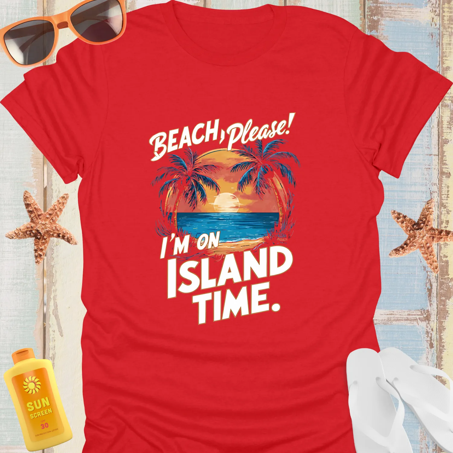 Tropical Island Sunset Beach Tshirt Island Time Vibes