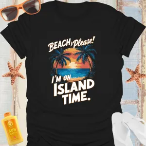 Tropical Island Sunset Beach Tshirt Island Time Vibes