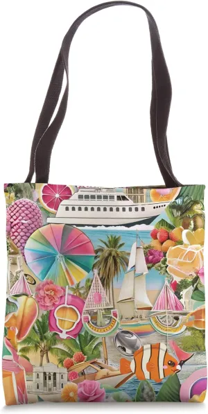 Tropical Paradise Sailboats, Citrus, and Sunlit Beach Vibe Tote Bag