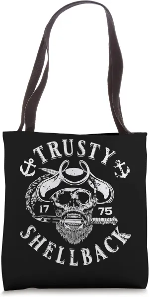 Trusty Shellback Pirate Skull Equator Crossing Naval Art Tote Bag