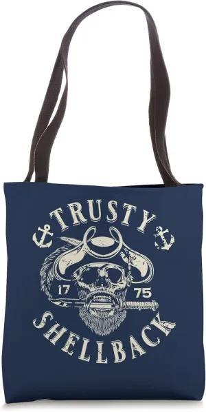 Trusty Shellback Pirate Skull Equator Crossing Naval Art Tote Bag