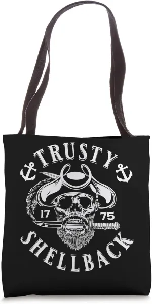 Trusty Shellback Pirate Skull Equator Crossing Naval Art Tote Bag