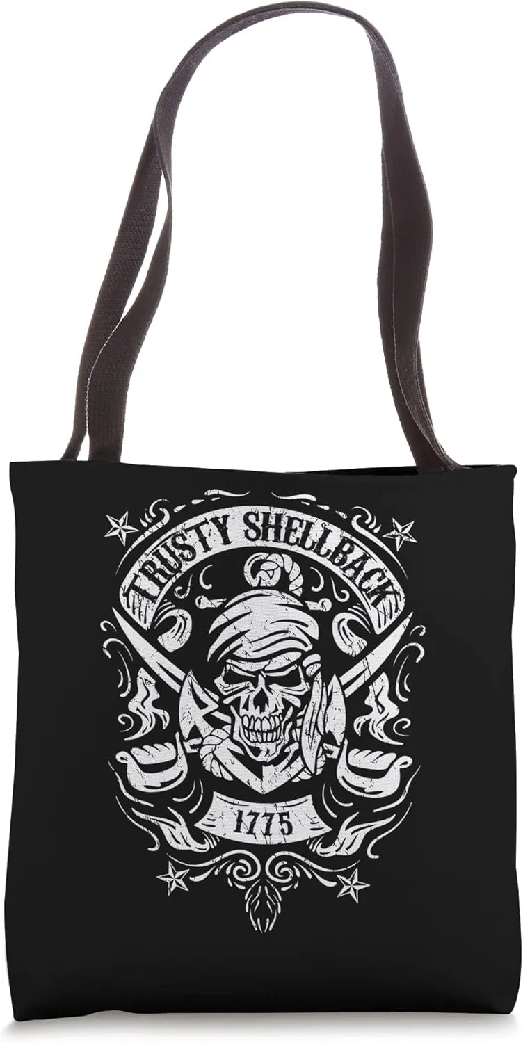 Trusty Shellback Skull and Swords Equator Crossing Naval Art Tote Bag