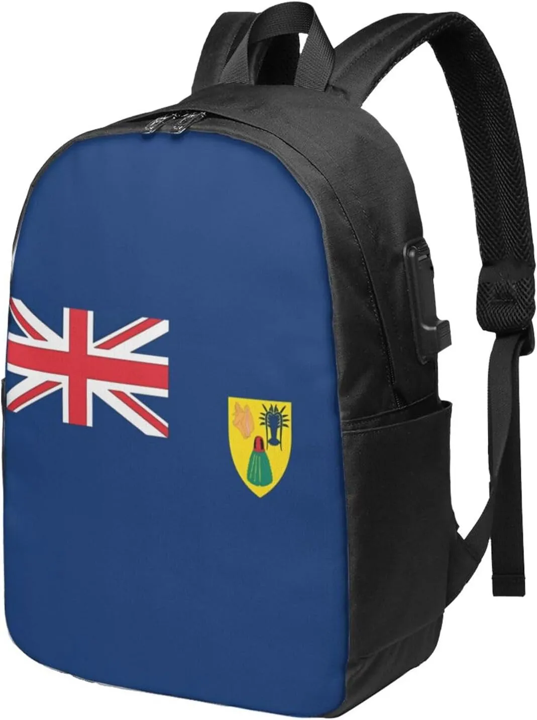 Turks Caicos Islands Flags Laptop Backpacks Travel Backpack Casual Business Daypack Sport Rucksack Computer Bag Fits up to 17 Inch Notebook with USB Port