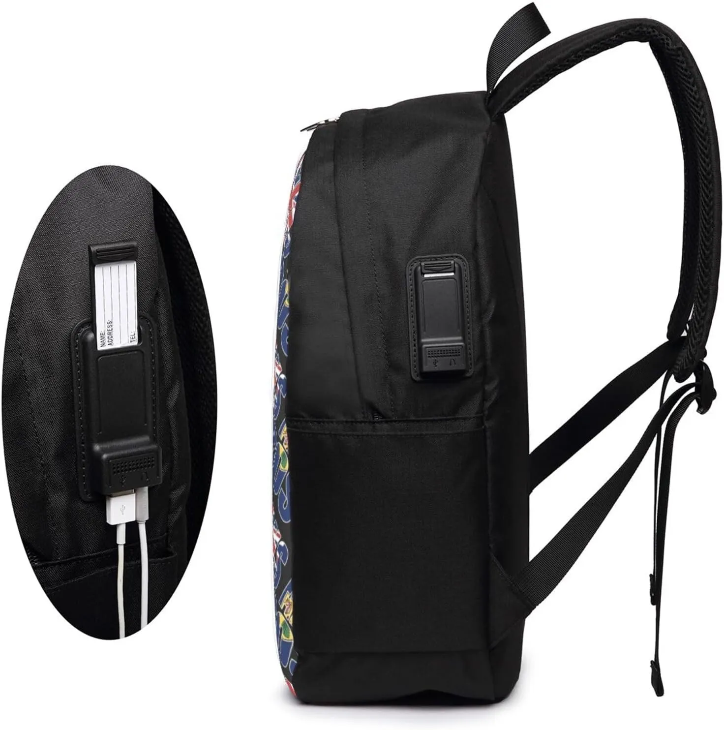 Turks Caicos Islands Flags Laptop Backpacks Travel Backpack Casual Business Daypack Sport Rucksack Computer Bag Fits up to 17 Inch Notebook with USB Port