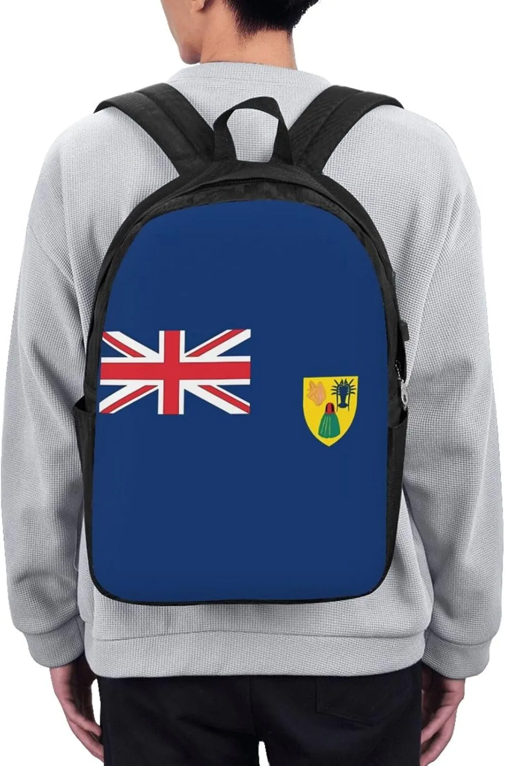 Turks Caicos Islands Flags Laptop Backpacks Travel Backpack Casual Business Daypack Sport Rucksack Computer Bag Fits up to 17 Inch Notebook with USB Port