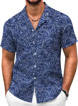Udarnik Hawaiian Shirt for Men Short Sleeve Button Down Shirts Beach Tropical Casual Shirts