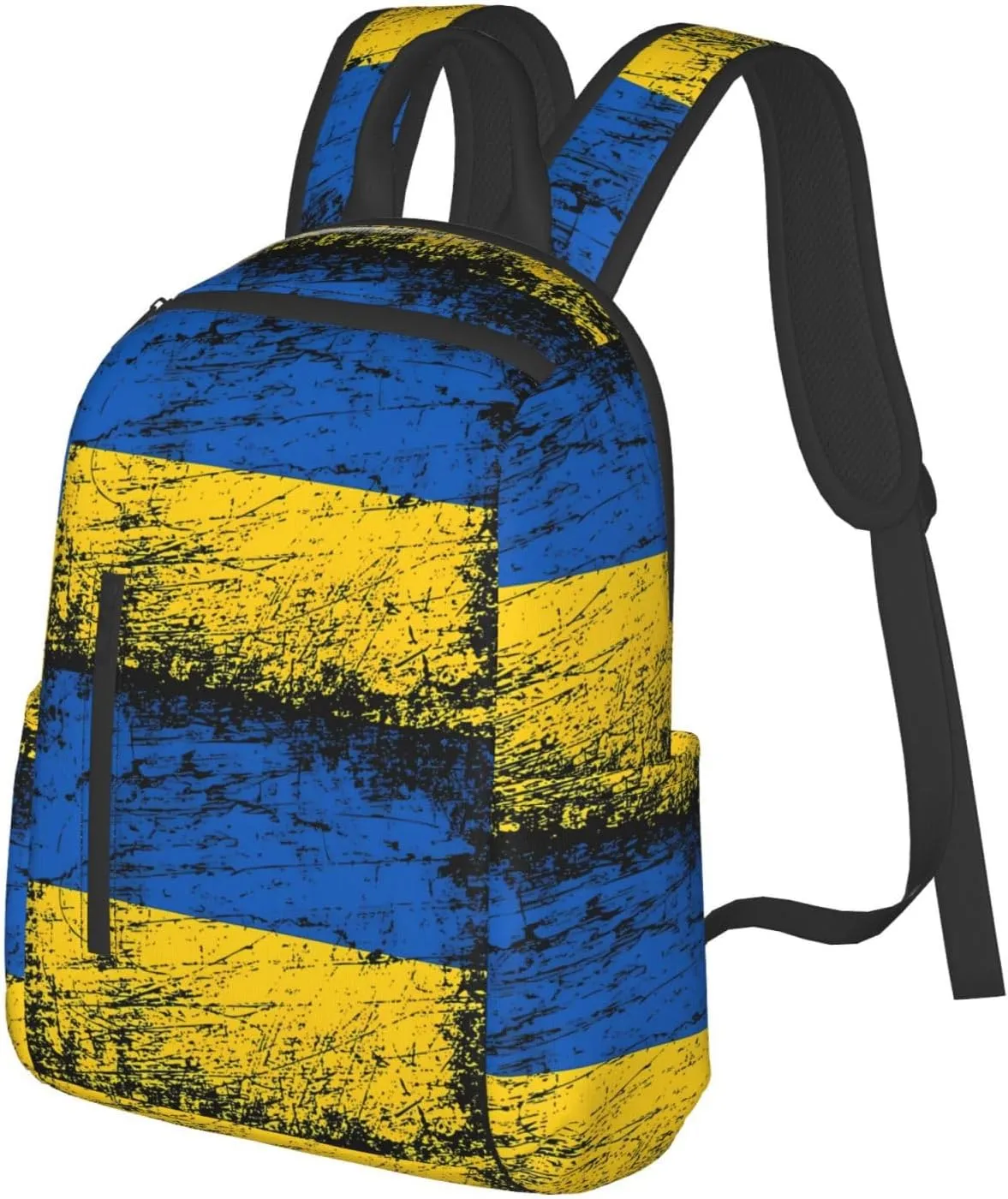 Ukraine Ukrainian Flag Travel Backpacks Casual Laptop Backpack Sport Rucksack Large Capacity Daypack Multi-Pockets Adjustable Strap Bag for Working Hiking