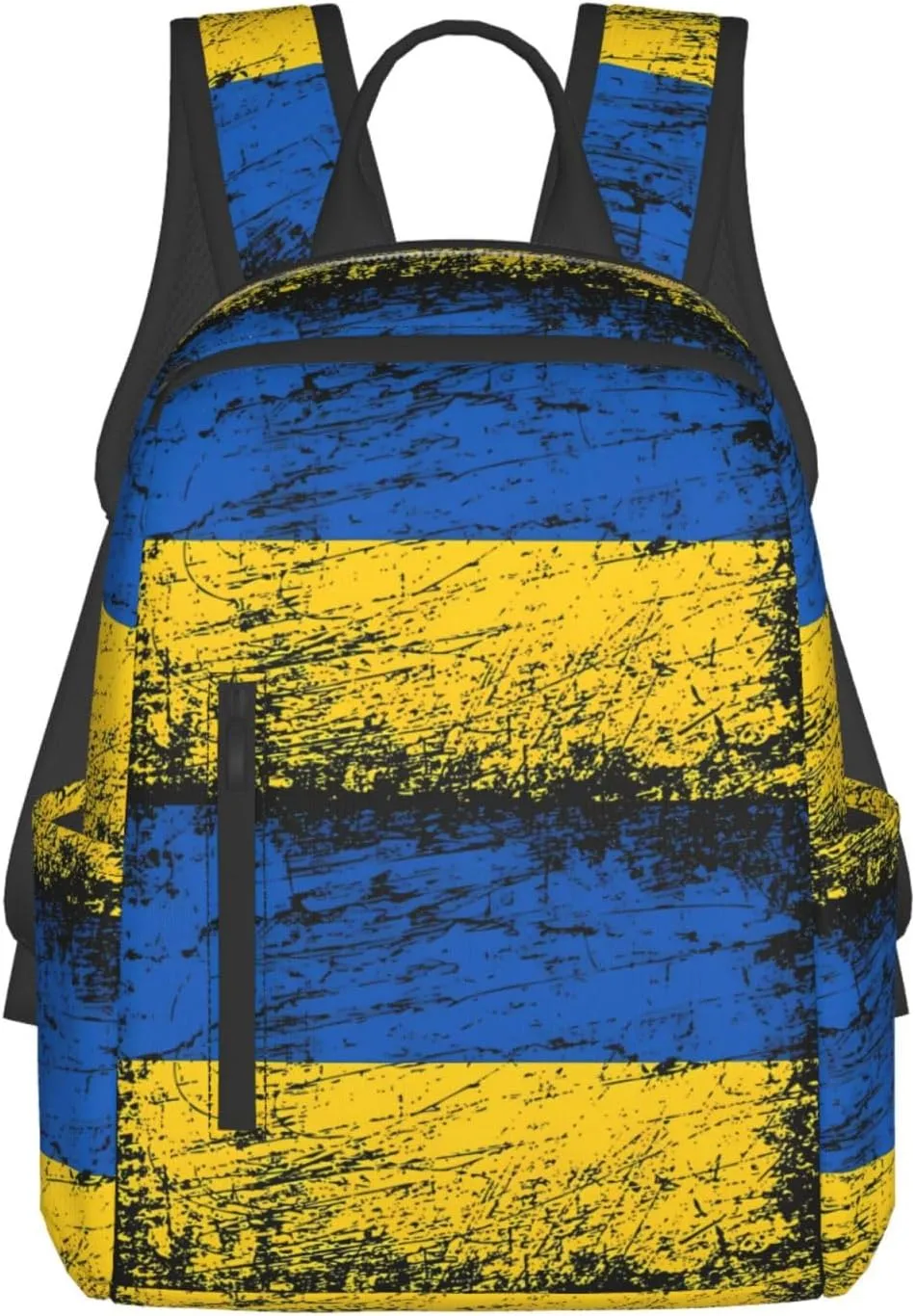 Ukraine Ukrainian Flag Travel Backpacks Casual Laptop Backpack Sport Rucksack Large Capacity Daypack Multi-Pockets Adjustable Strap Bag for Working Hiking