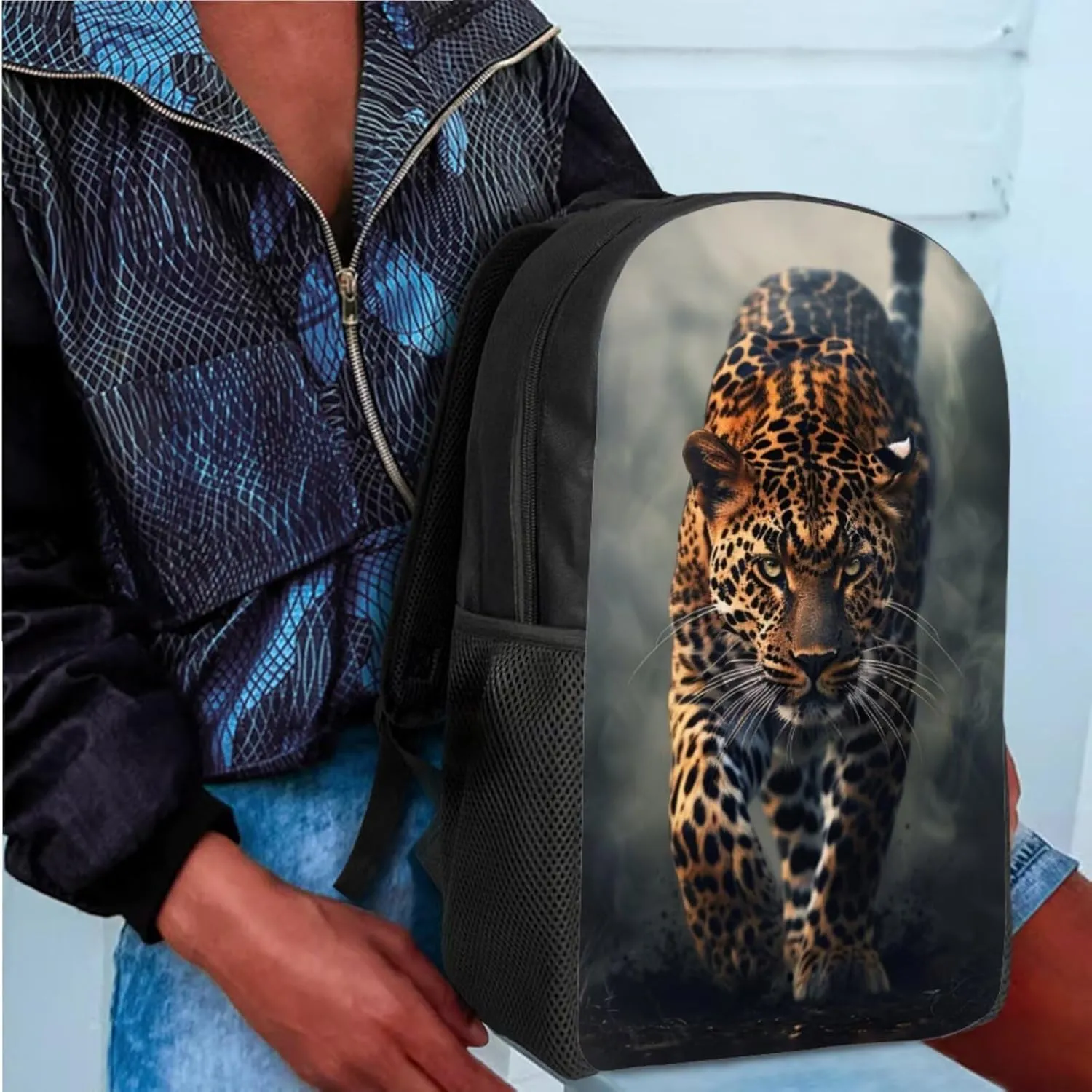 Uourmeti Cool Cheetah Backpack and Lunchbox Pencil Case Set for Girls Kindergarten Elementary School Bookbags and Lunch Box Set for Teens Personalized Schoolbags Kids Book Bags 3 Pcs