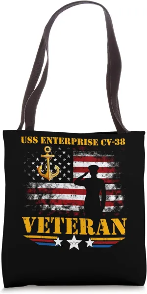 USS Shangri-La (CV-38) Aircraft Carrier Veteran Flag Vintage Tote Bag