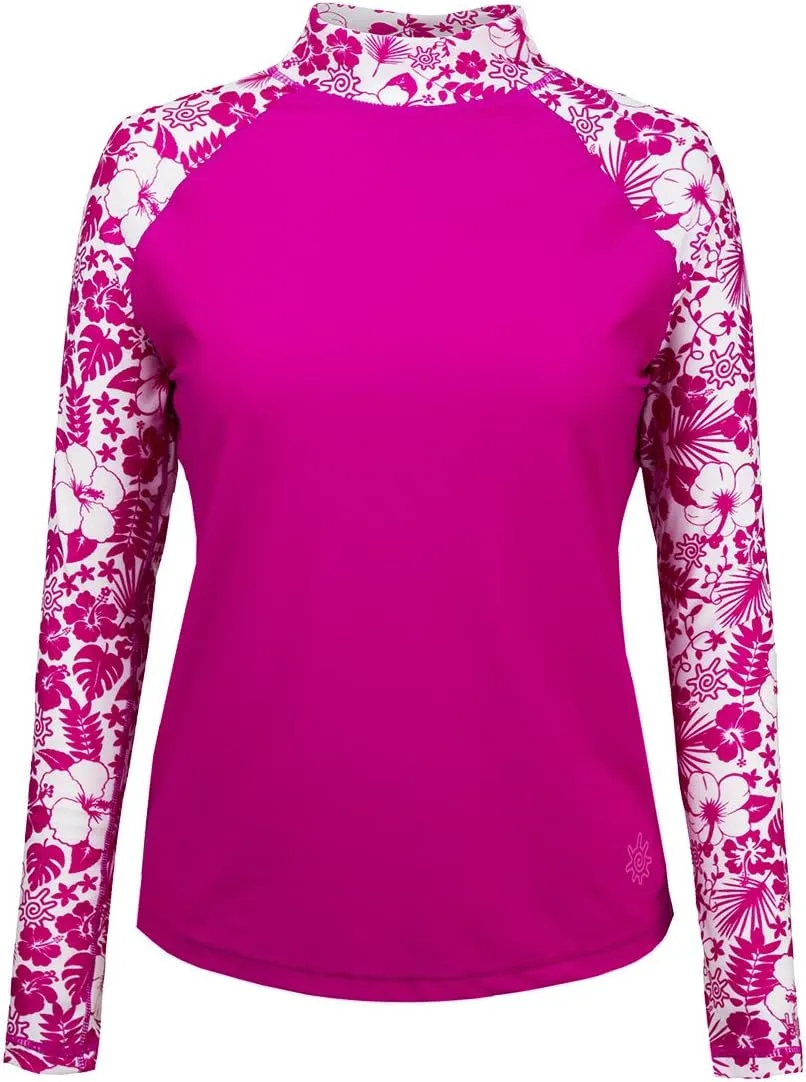 UV SKINZ Women’s Aloha Long Sleeve Sun and Swim Shirt with UPF 50  Sun Protection – Women’s Long Sleeve Rash Guard