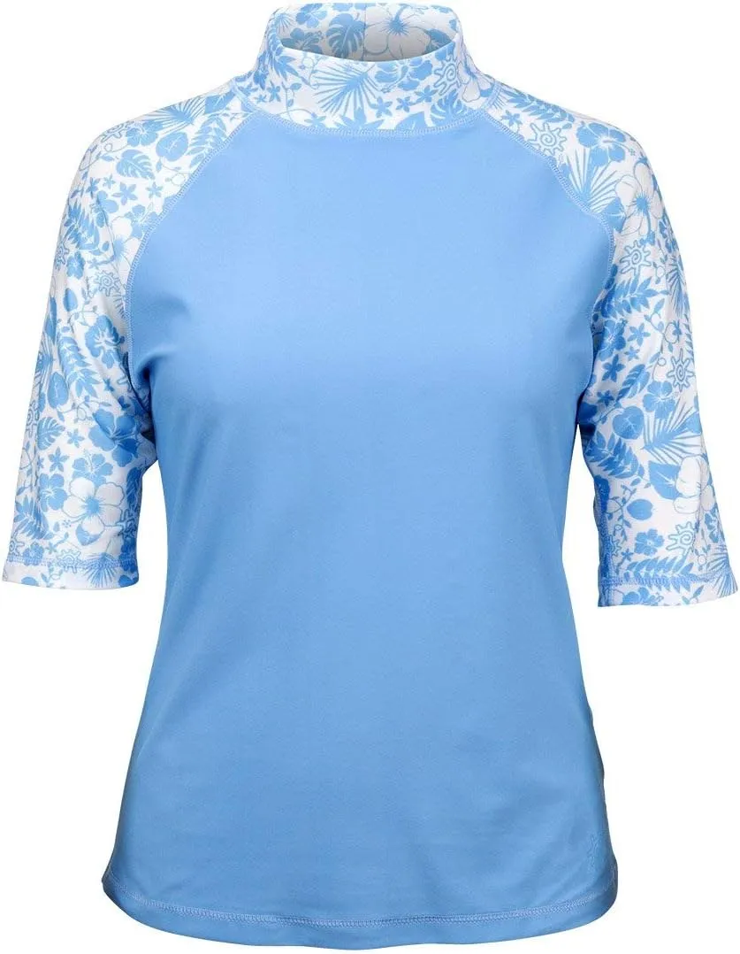 UV SKINZ Women’s Aloha Short Sleeve Sun and Swim Shirt with UPF 50  Sun Protection – Womens Short Sleeve Rash Guard
