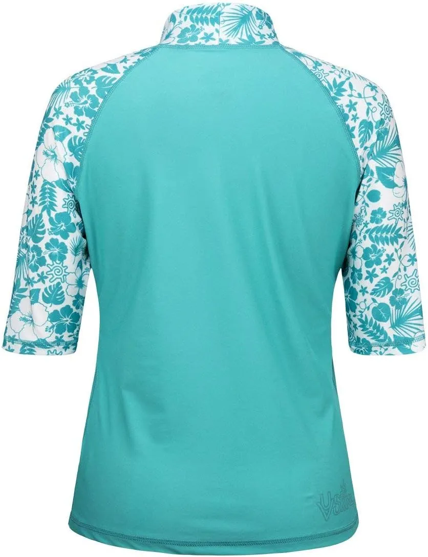 UV SKINZ Women’s Aloha Short Sleeve Sun and Swim Shirt with UPF 50  Sun Protection – Womens Short Sleeve Rash Guard