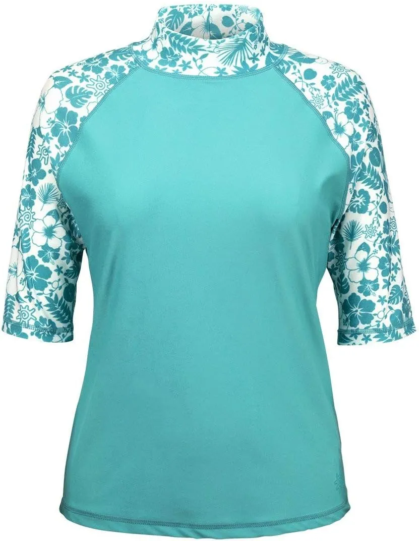 UV SKINZ Women’s Aloha Short Sleeve Sun and Swim Shirt with UPF 50  Sun Protection – Womens Short Sleeve Rash Guard