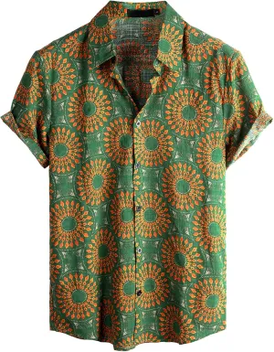 VATPAVE Mens Casual Hawaiian Floral Shirts Short Sleeve Button Down Tropical Shirts Beach Summer Shirts