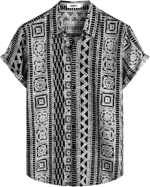 VATPAVE Mens Casual Short Sleeve Button Down Shirts Regular Fit Hawaiian Summer Shirts