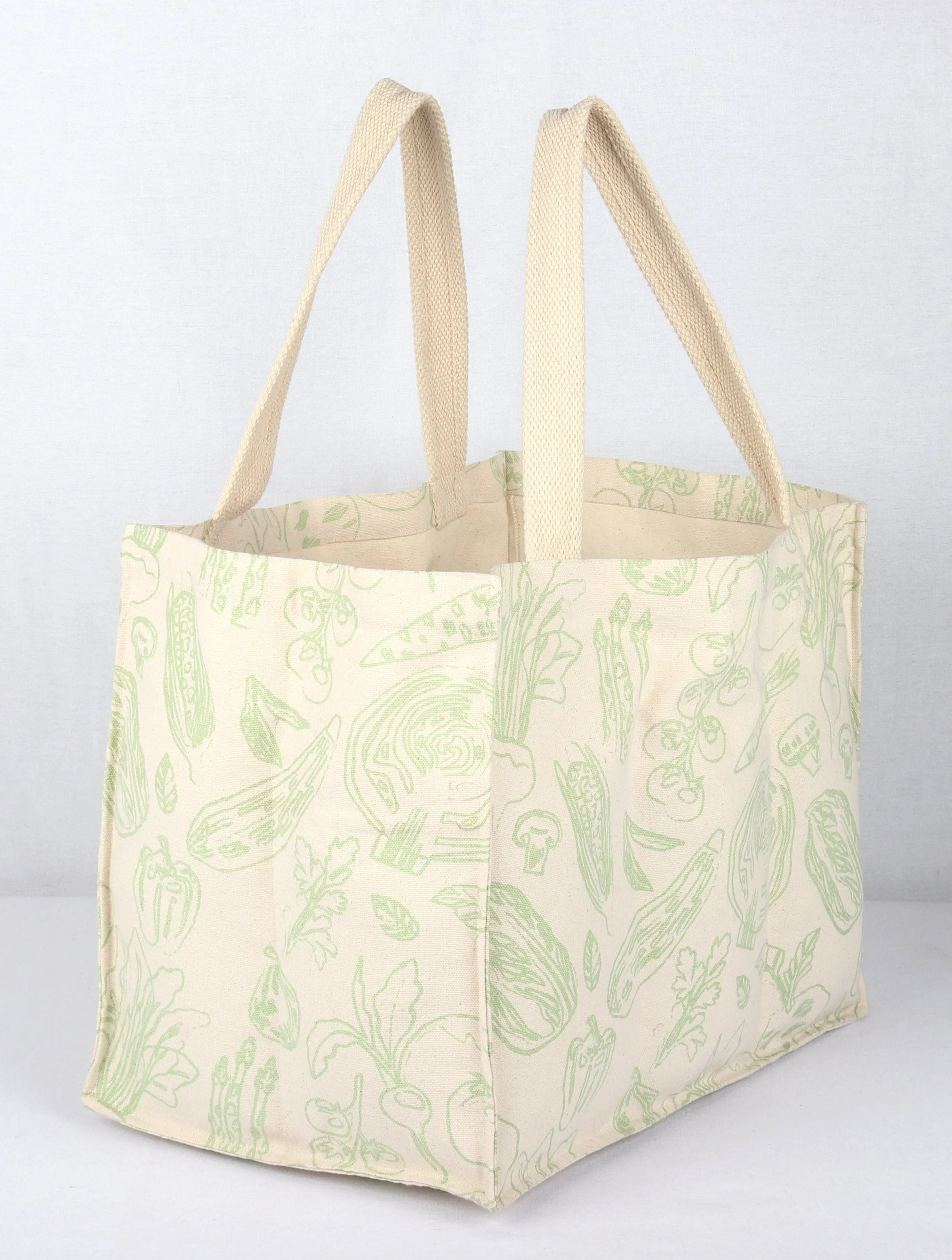 Vegetables / 1) Time-sensitive Shopping Grocery Canvas Heavy-duty Cotton Bag (Pack of