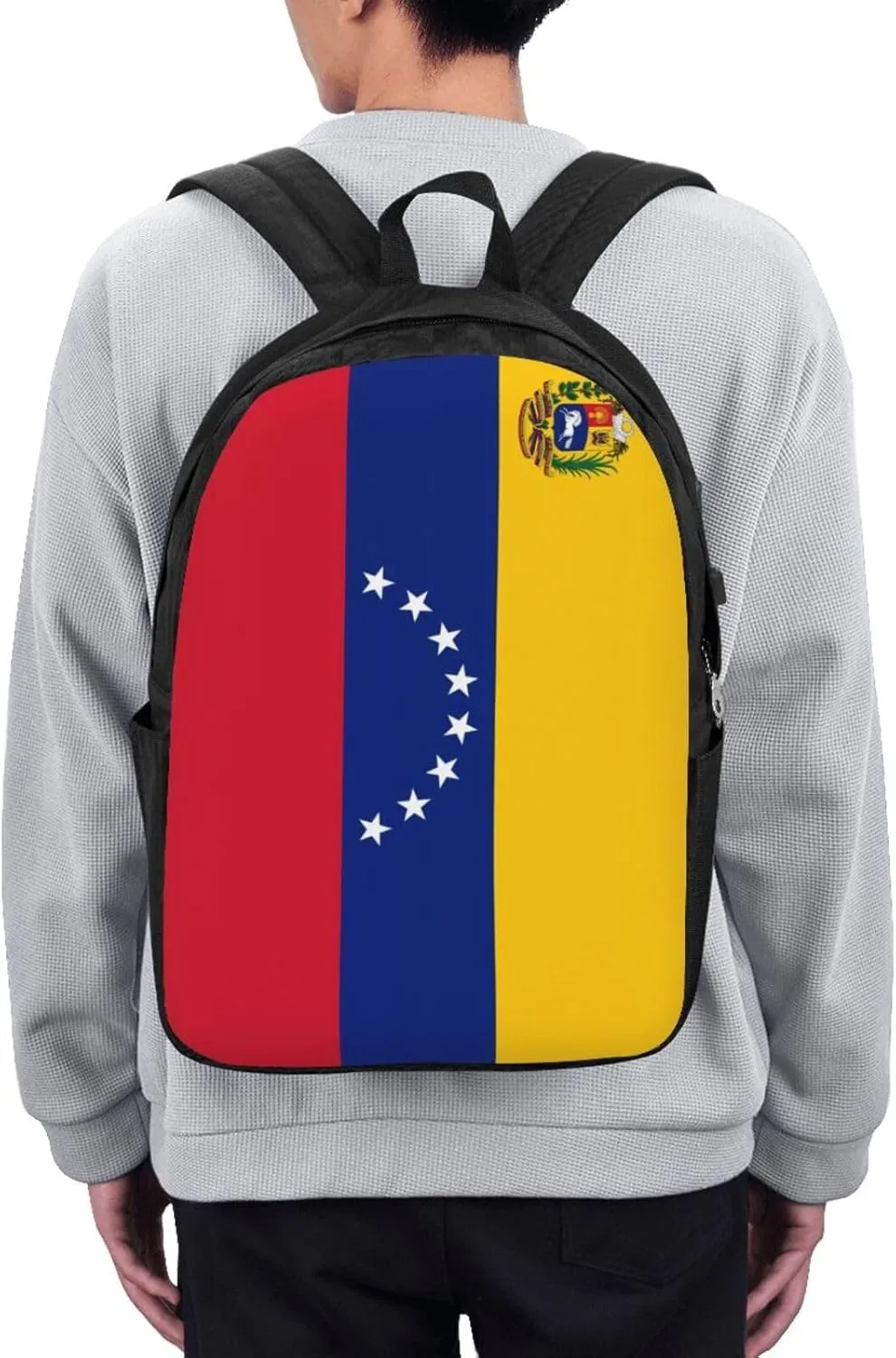 Venezuelan Venezuela Flag Laptop Backpacks Travel Backpack Casual Business Daypack Sport Rucksack Computer Bag Fits up to 17 Inch Notebook with USB Port