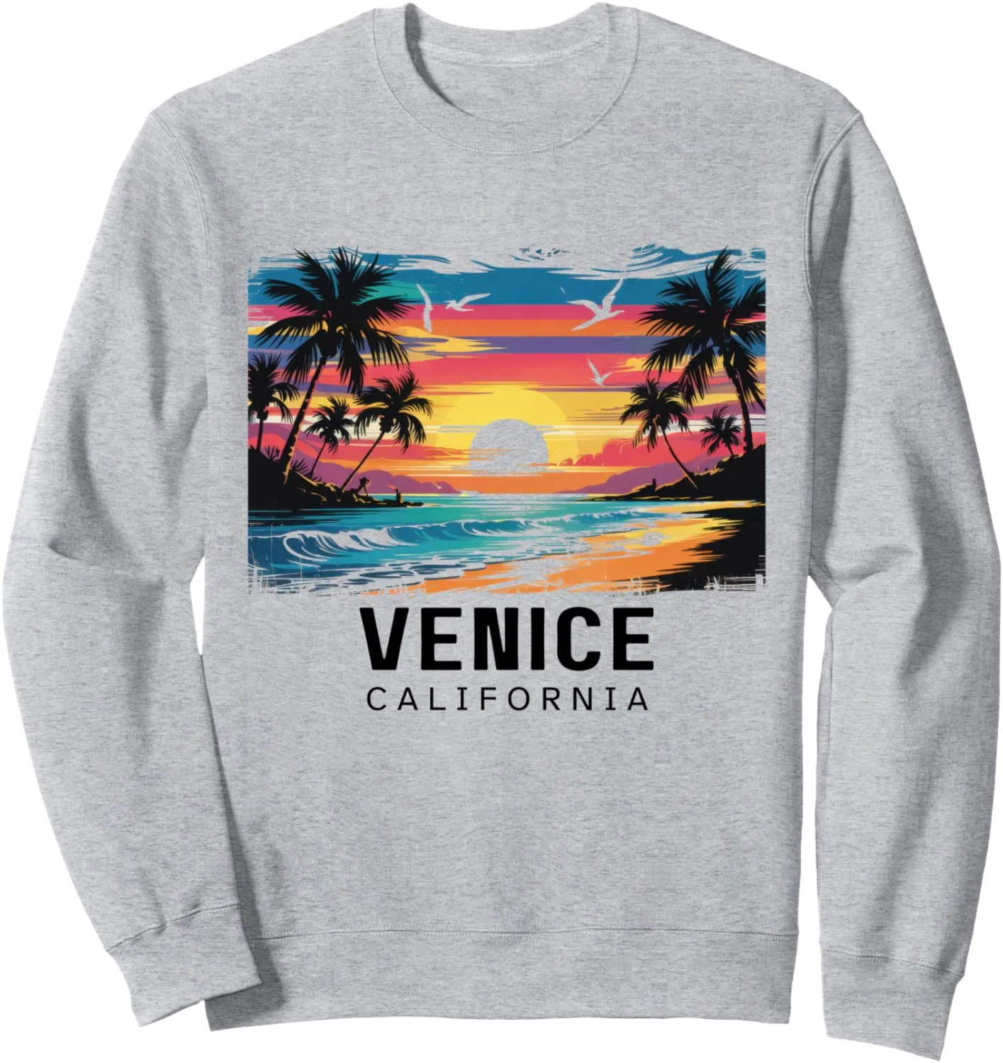 Venice Beach California Women Men Surfboarding Sweatshirt