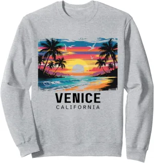 Venice Beach California Women Men Surfboarding Sweatshirt