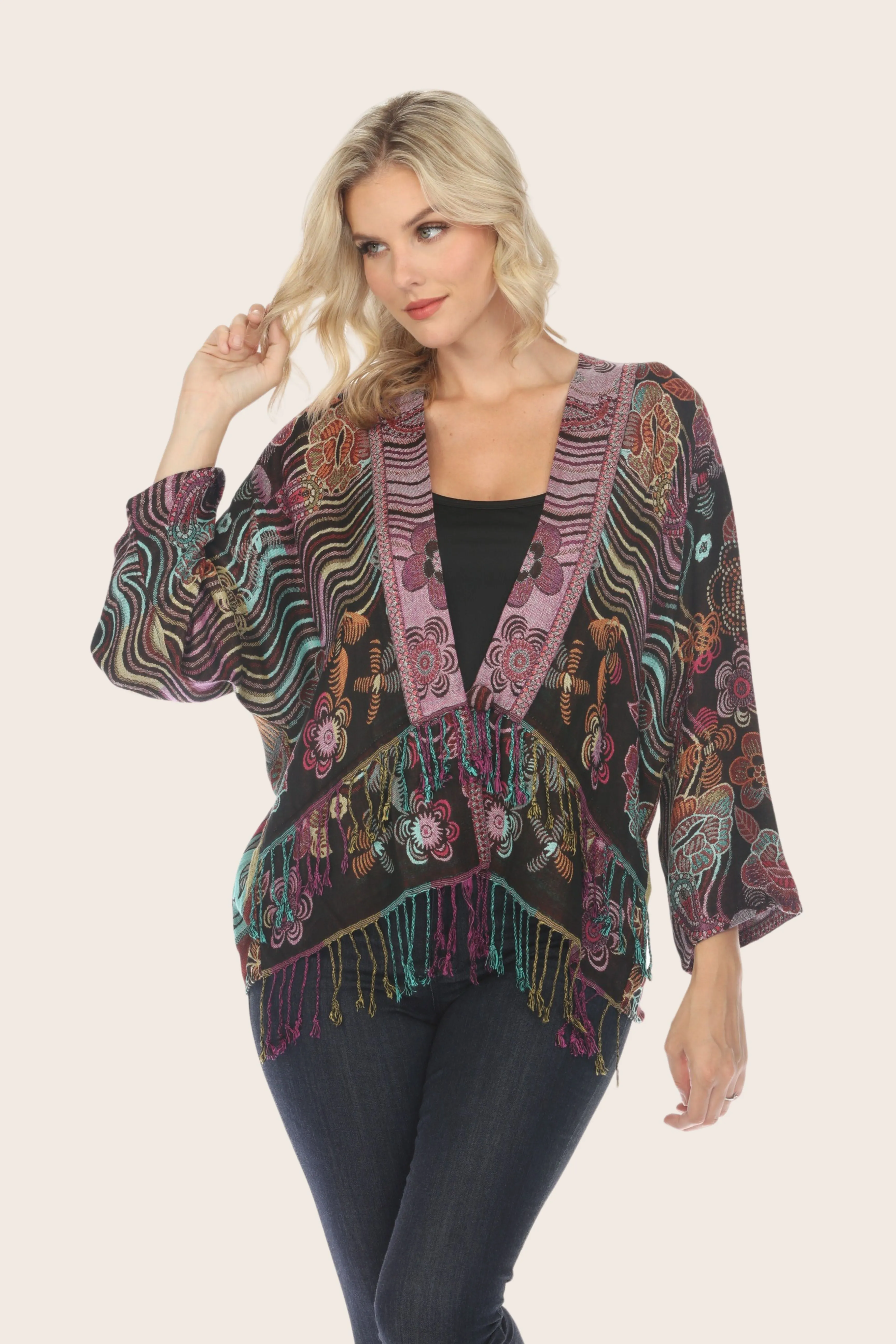 Vibrant Violet Short Kimono