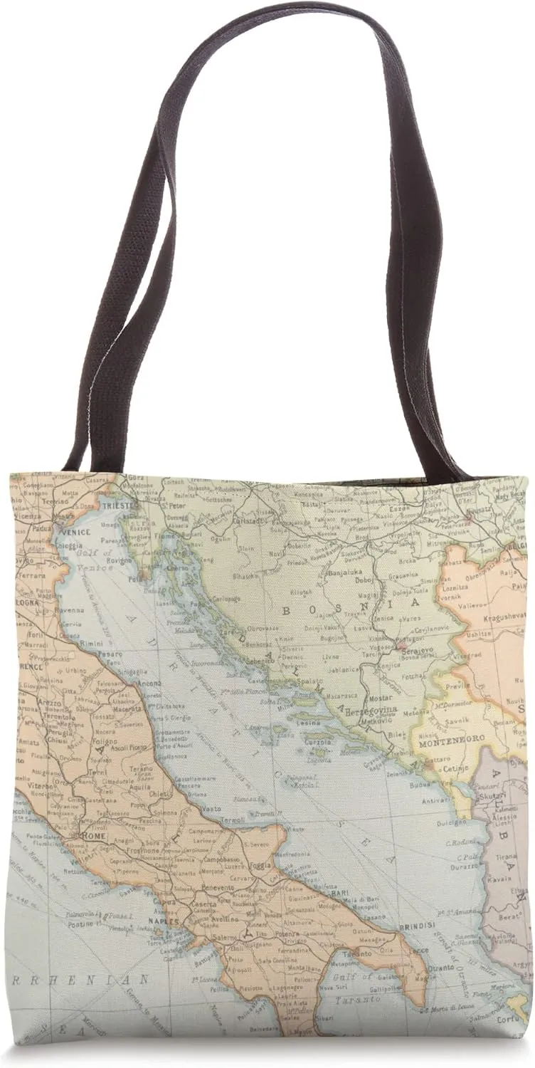Vintage Adriatic Sea Map (1914) Tote Bag