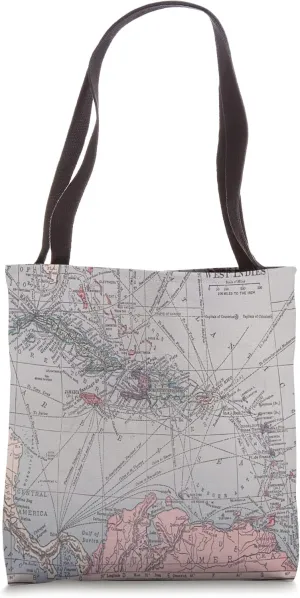 Vintage Caribbean Map (1923) Tote Bag
