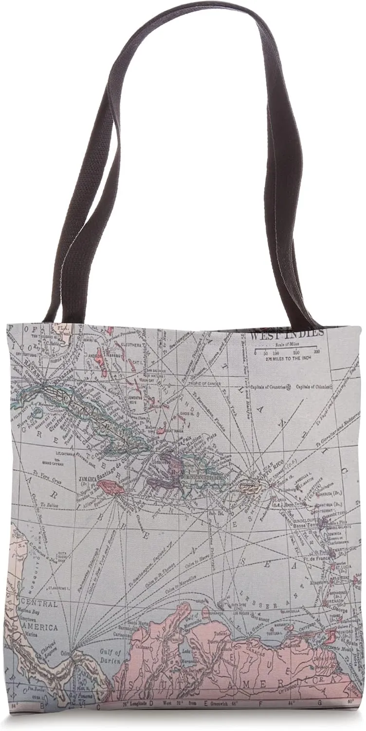 Vintage Caribbean Map (1923) Tote Bag